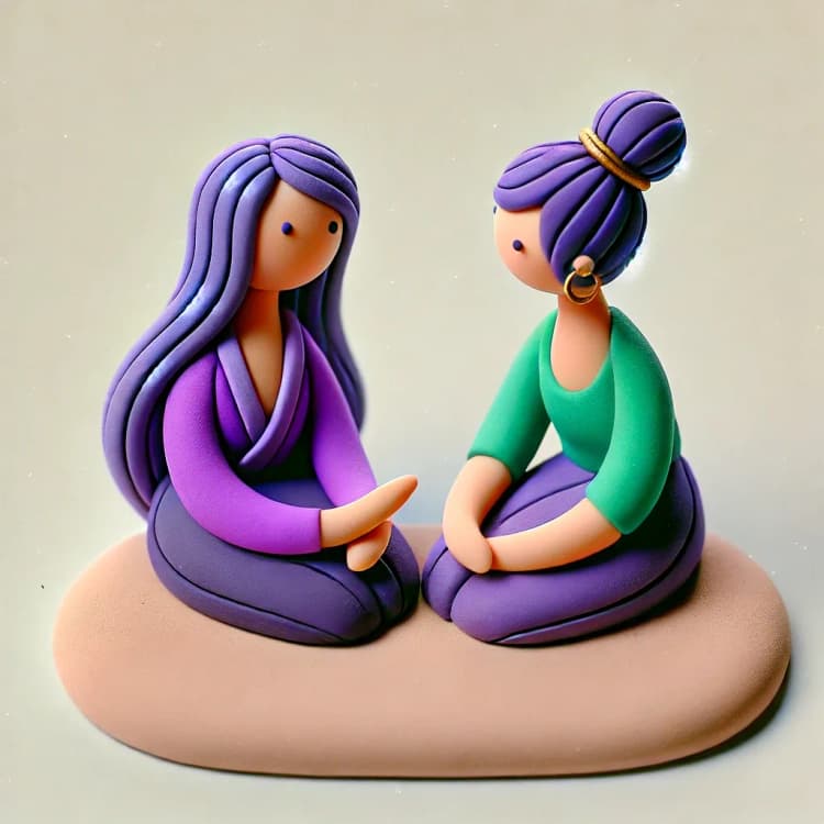 A couple of figurines sitting on top of a table