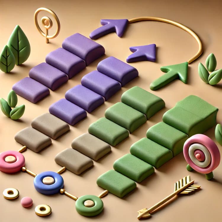 A group of different colored objects sitting on a table